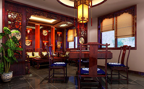 西陵古典中式风格茶楼包间设计装修效果图